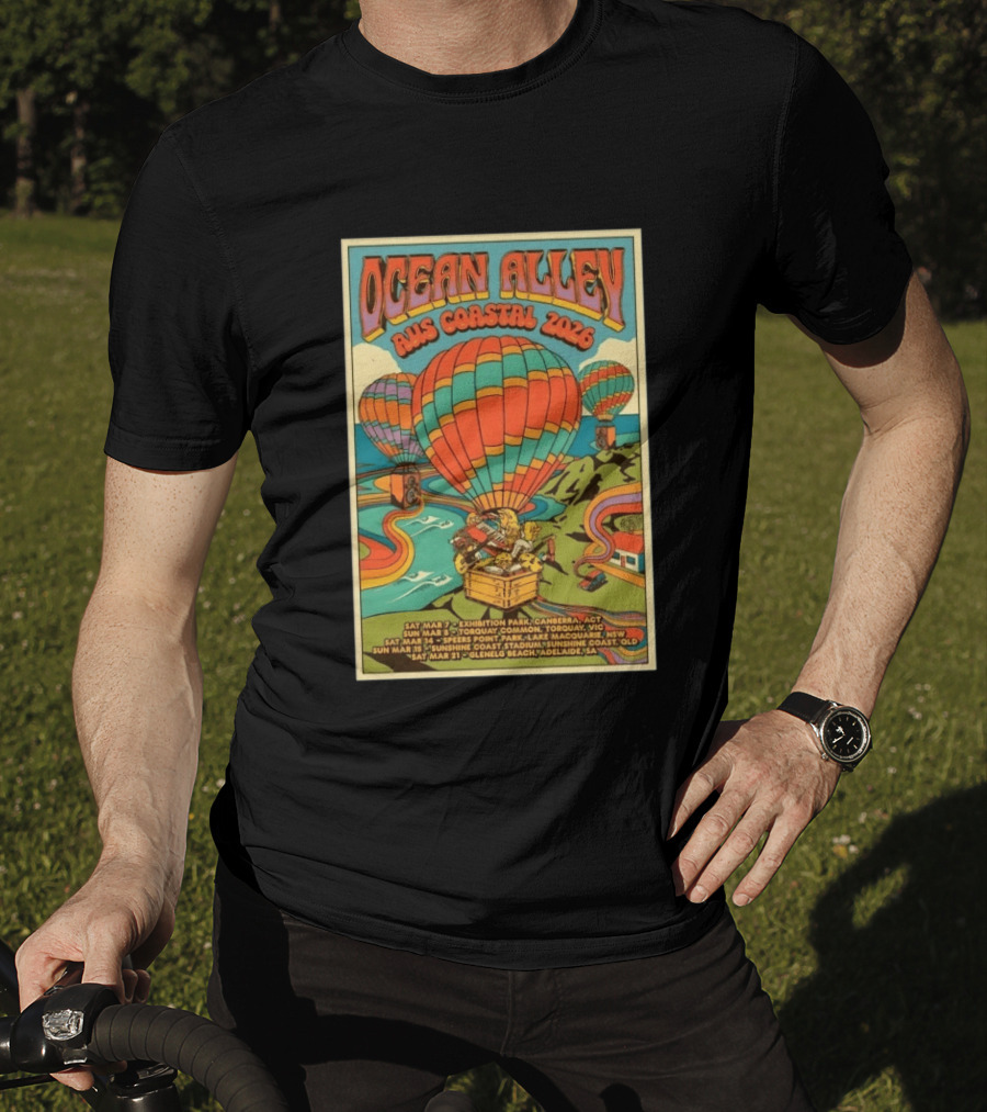 Ocean Alley AUS Coastal Tour 2026 Canberra Torquay Lake Macquarie Sunshine Coast Adelaide T-Shirt