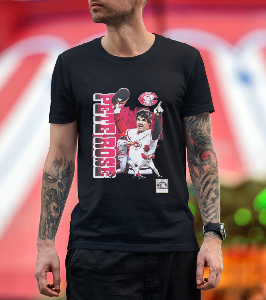 Pete Rose Cincinnati Reds Cooperstown Collection Players T-Shirt