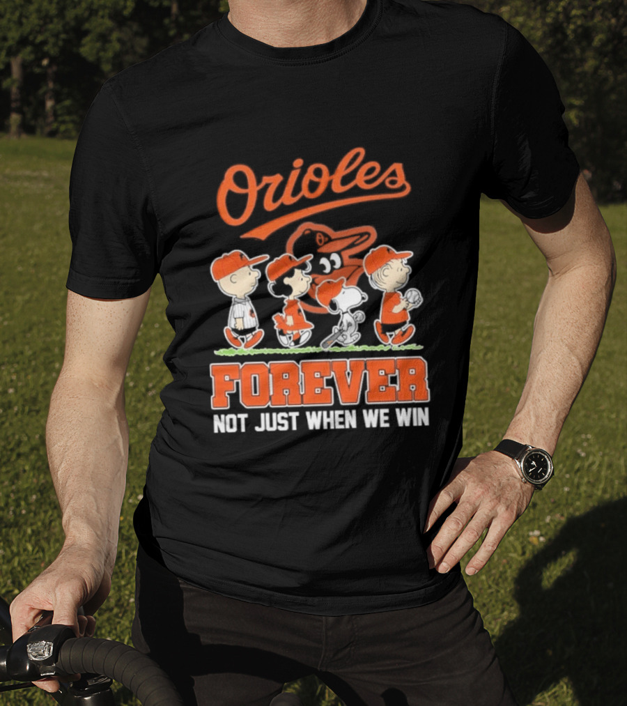 Orioles Forever Peanuts Characters Baseball Team Spirit T-Shirt