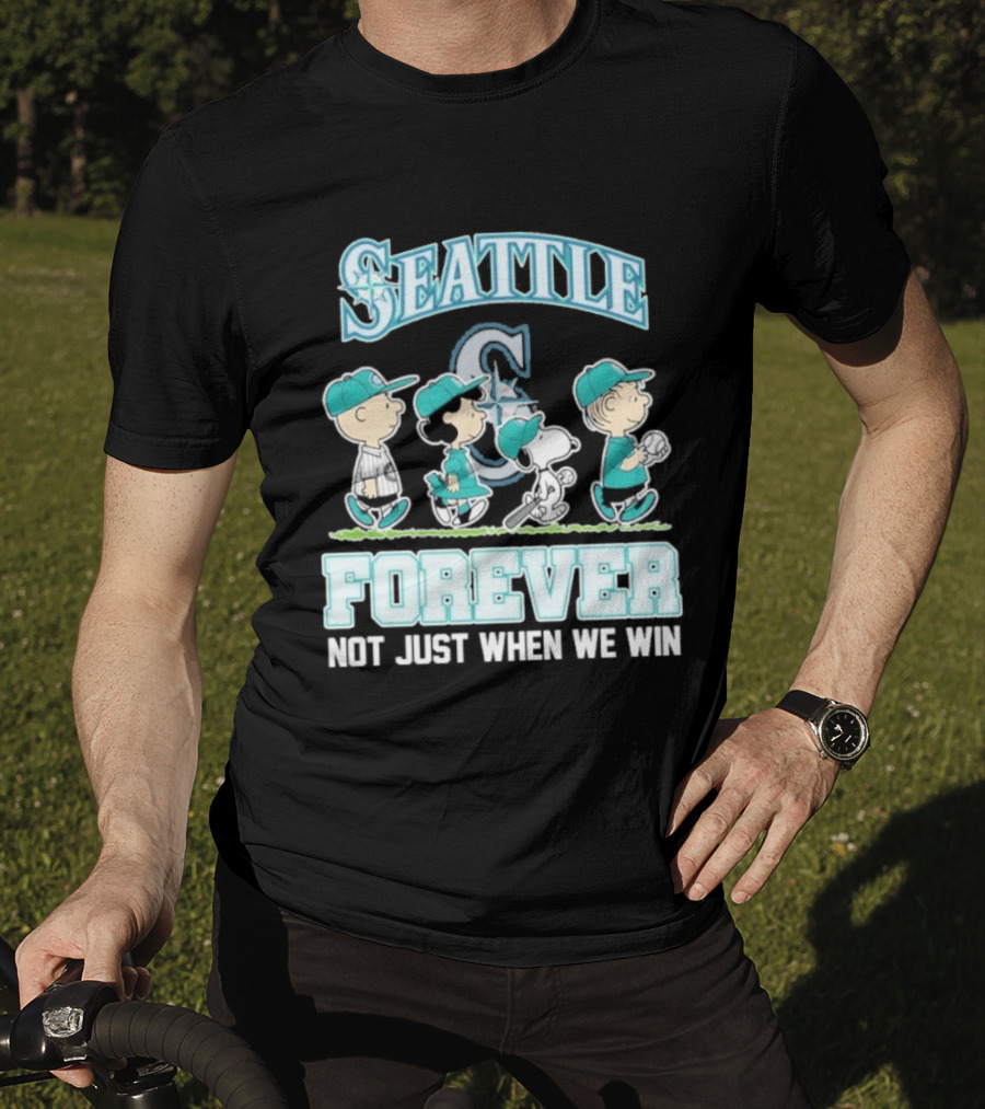 Seattle Mariners Peanuts Characters Forever Not Just When We Win T-Shirt