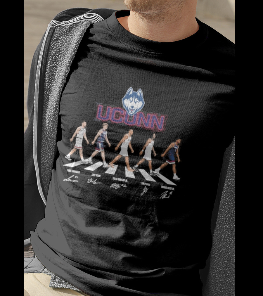 UConn Men's Basketball Abbey Road NCAA Tournament Player Signatures T-Shirt