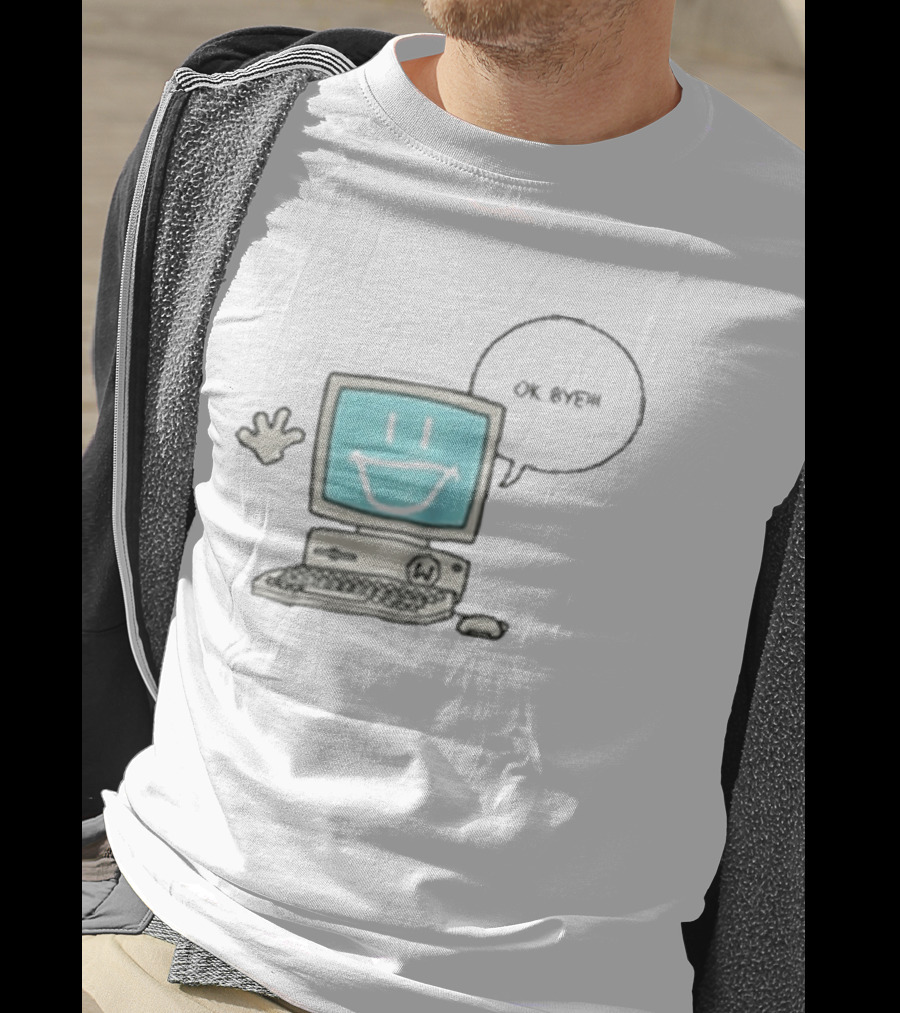 Windscribe Ok Bye Smiling Computer Icon With Speech Bubble T-Shirt