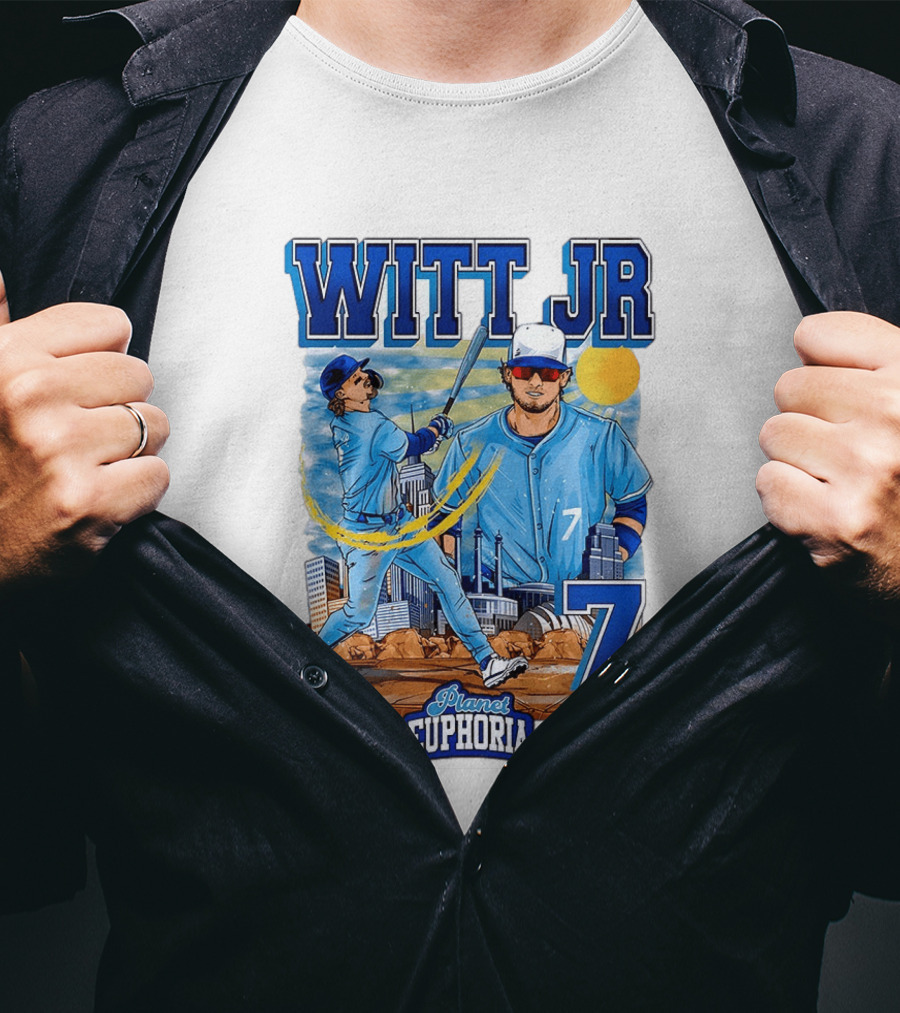 Witt Jr Kansas City Royals Planet Euphoria Baseball 7 T-Shirt