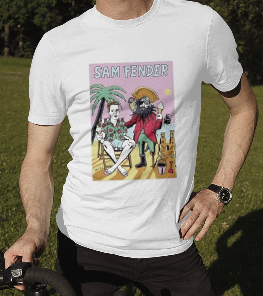 Sam Fender Tropical Pirate Ice Cream Adventure Scene T-Shirt