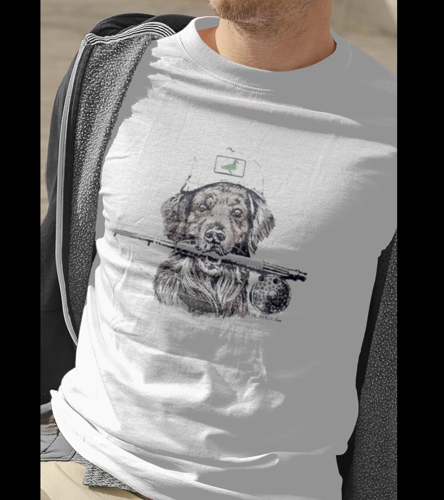 Shades Sunglasses Fishing Buddy Dog Pilot Hat T-Shirt