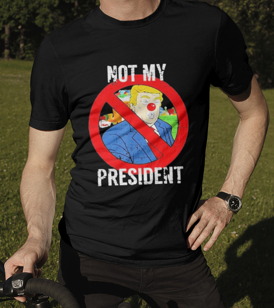 Not My President Trump Clown Red Circle T-Shirt