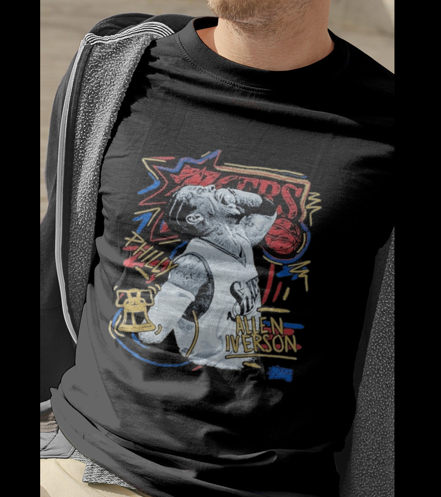 Philadelphia 76ers Allen Iverson Philly Mitchell Ness Chalked Up T-Shirt