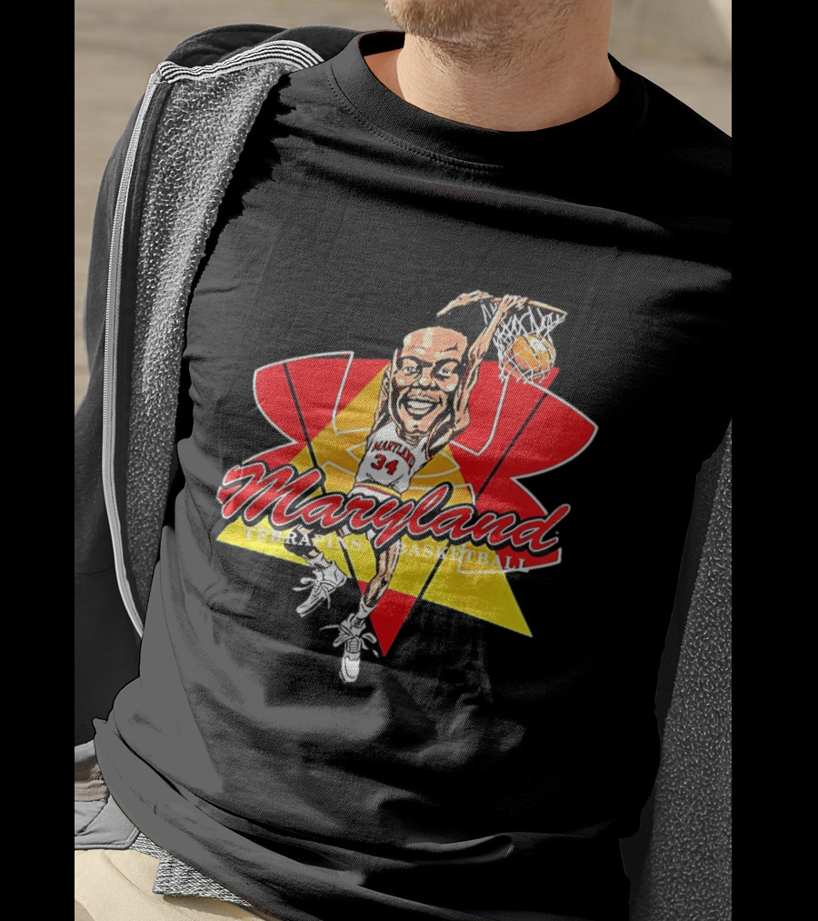 Len Bias Maryland Terrapins Mens Basketball Player Caricature T-Shirt