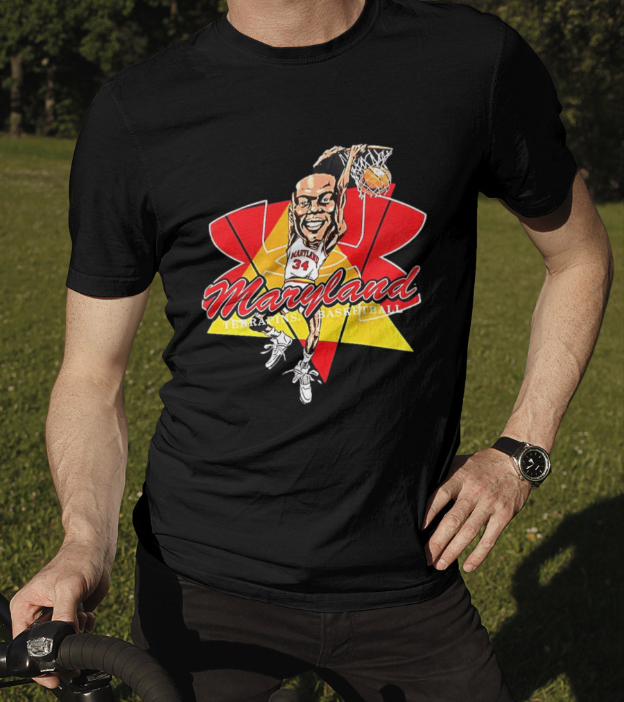 Len Bias Maryland Terrapins Mens Basketball Player Caricature T-Shirt