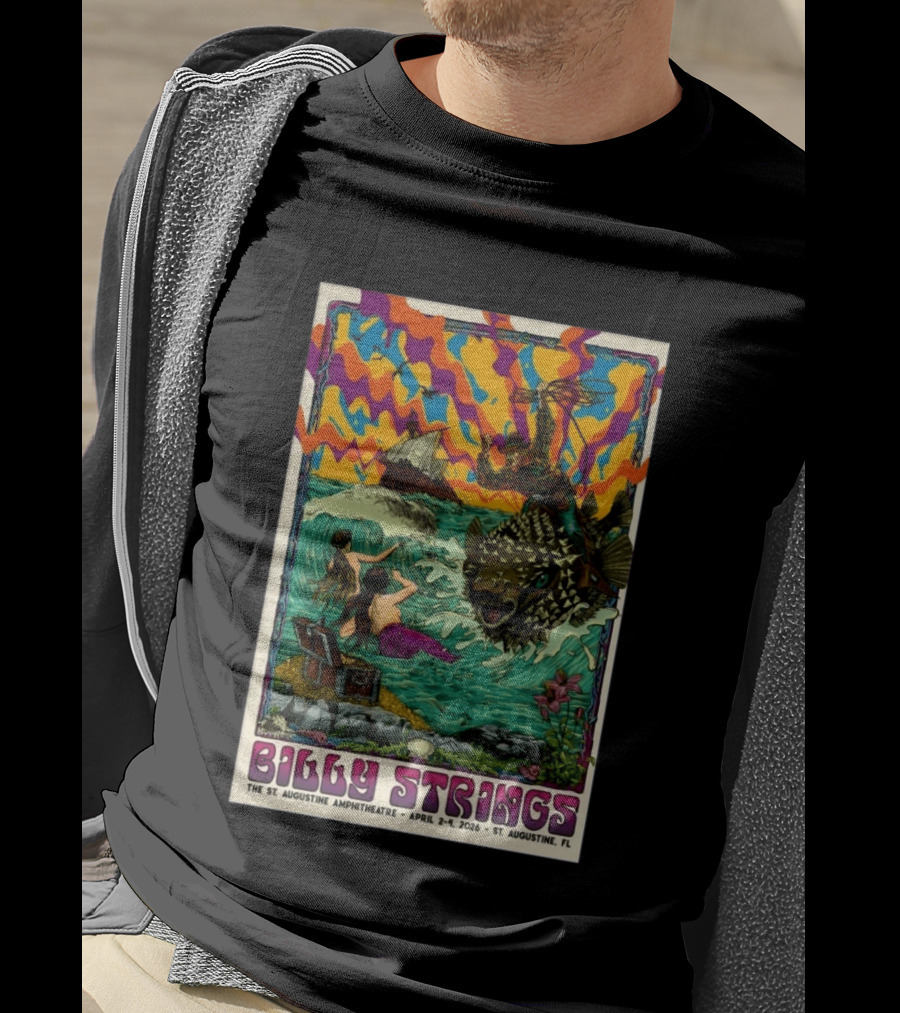 Billy Strings St. Augustine Amphitheatre April 2 4 2026 Psychedelic T-Shirt