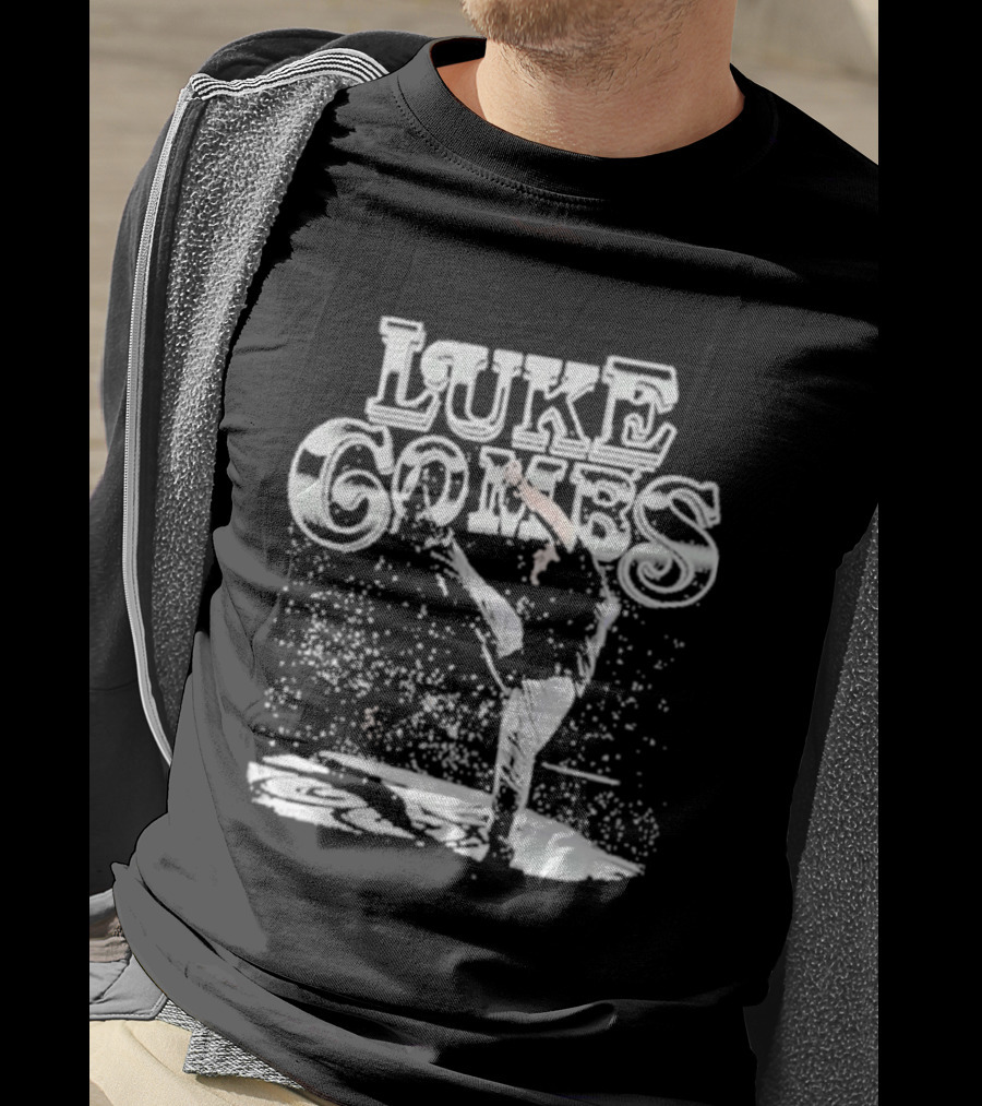 Luke Combs Stage Performance Art With Microphone And Hands Up Gesture T-Shirt