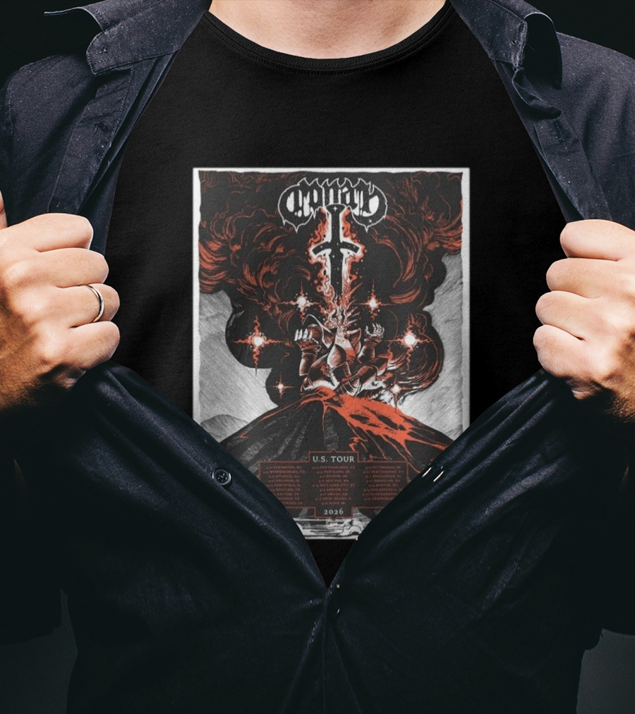 Conan US Tour 2026 Volcanic Knight Imagery City Dates T-Shirt