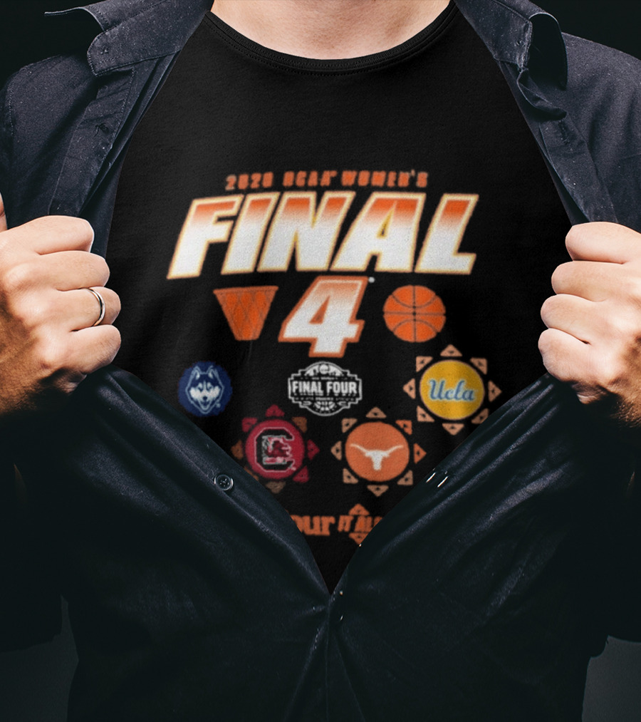 2026 NCAA Women's Final Four UConn UCLA South Carolina Texas T-Shirt