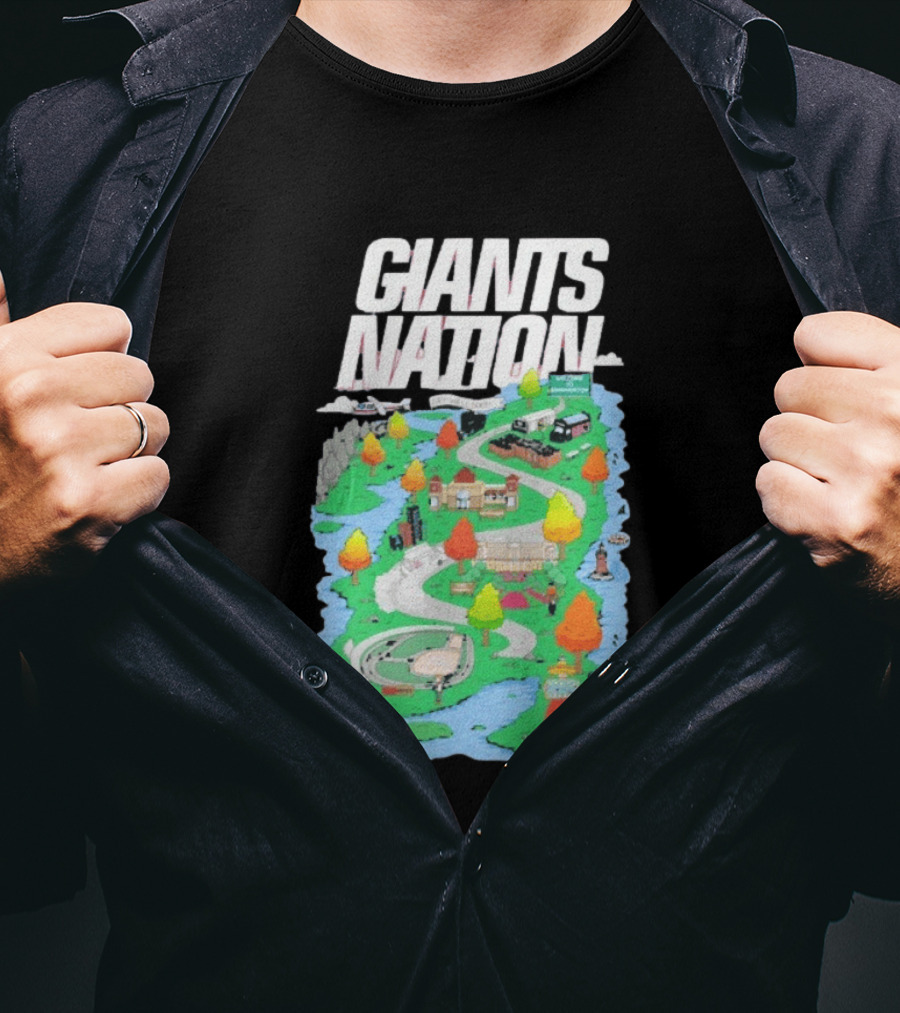 New York Giants Nation Roadmap Scenic Tour T-Shirt