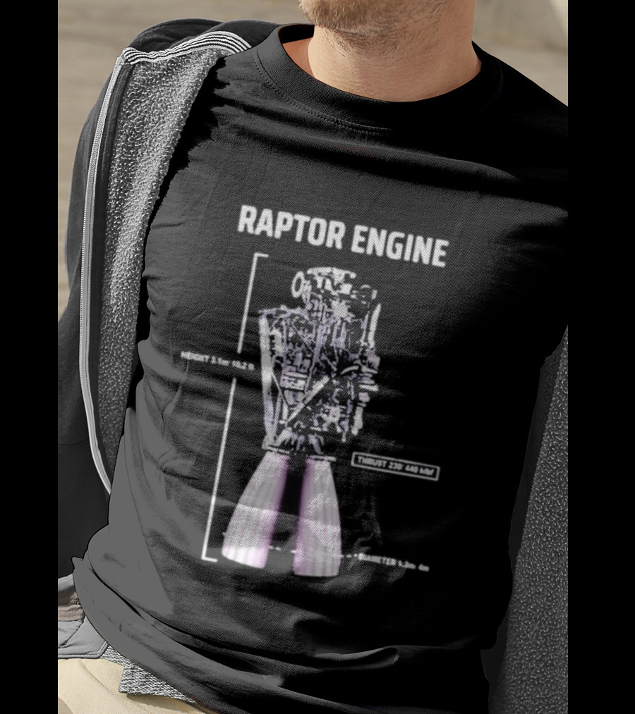 Raptor Engine Thrust 230 440 Klb Elon Musk T-Shirt