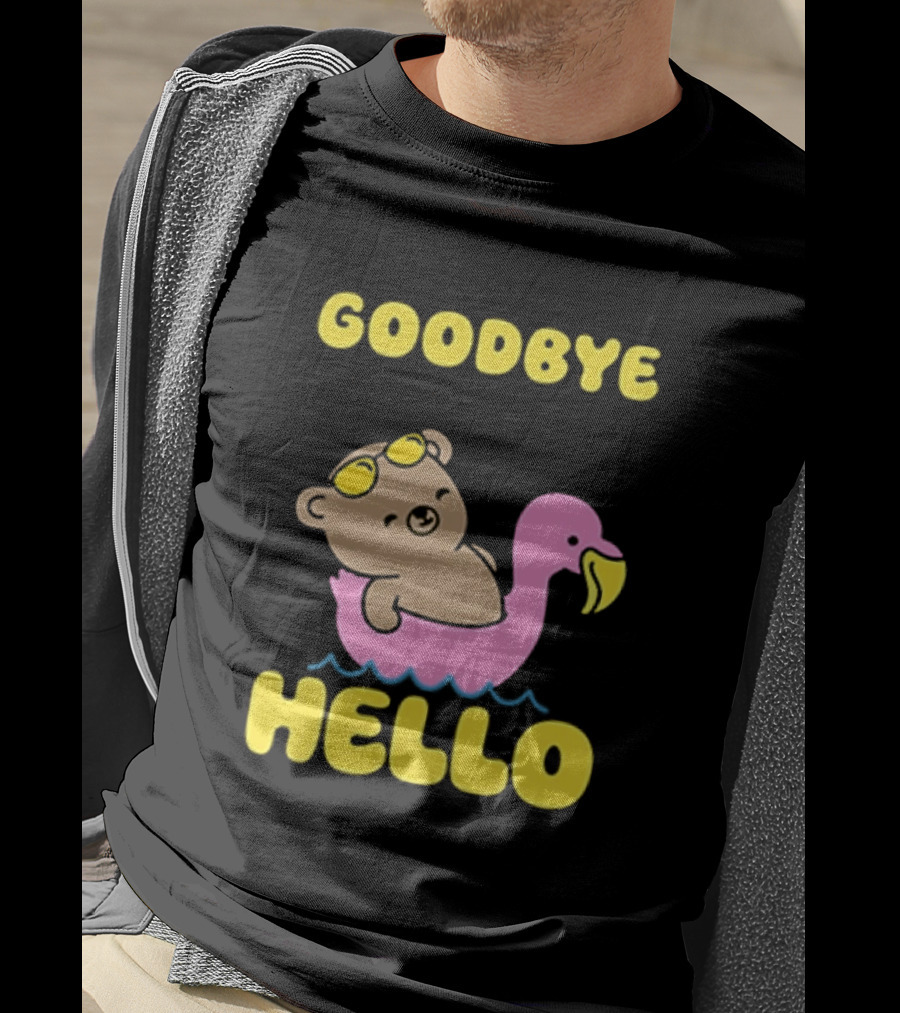 Goodbye Seasonal Depression Hello Body Dysmorphia Bear On Flamingo 2026 T-Shirt
