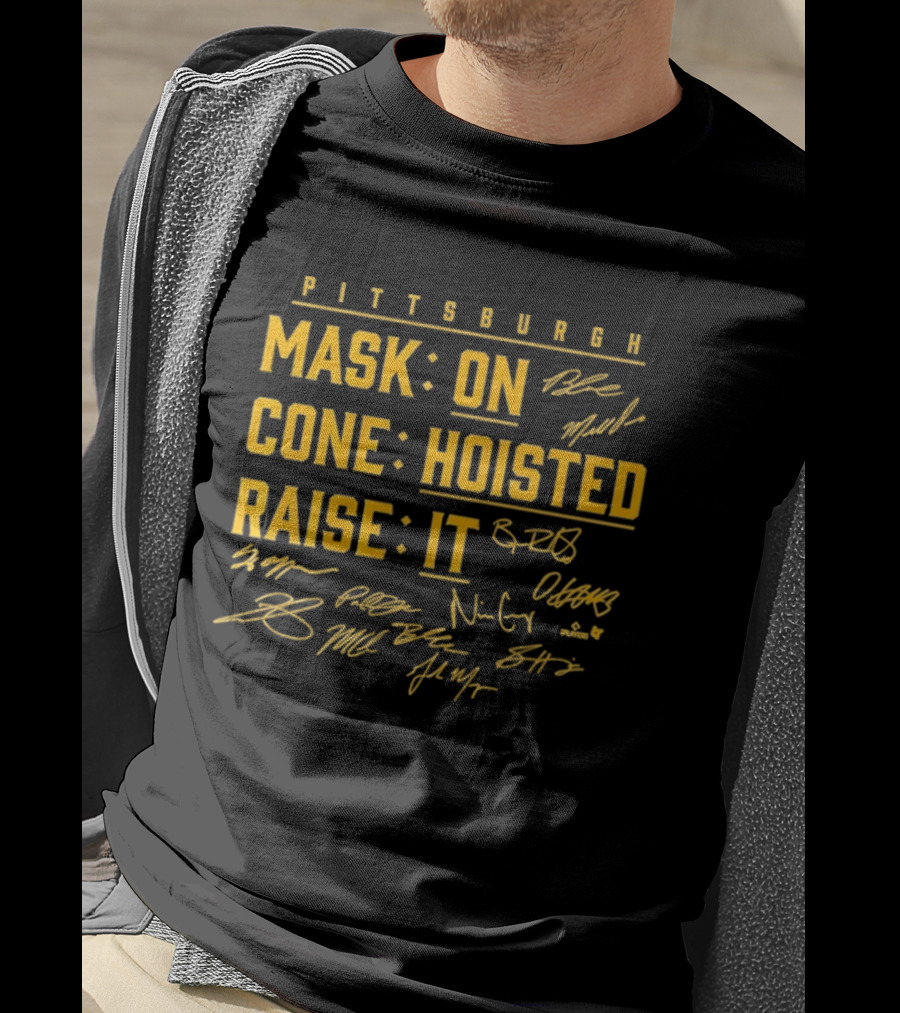 Pittsburgh Mask On Cone Hoisted Raise It Baseball T-Shirt