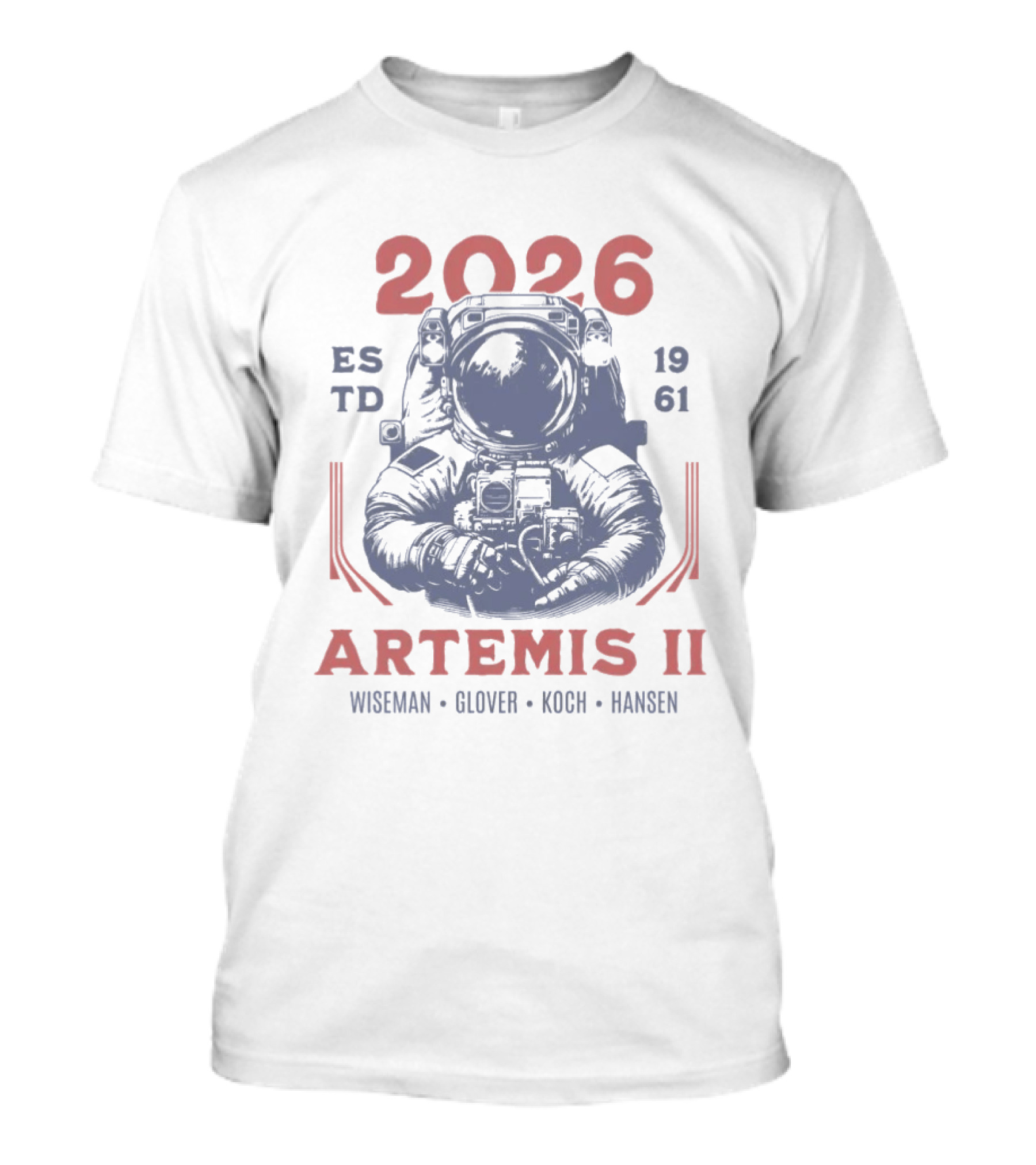 2026 Artemis II Lunar Mission Wiseman Glover Koch Hansen 1961 EST TD T-Shirt