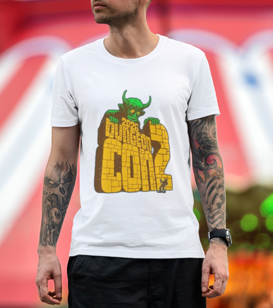 2026 Dungeon Con 2 Goodman Games Logo Green Monster T-Shirt