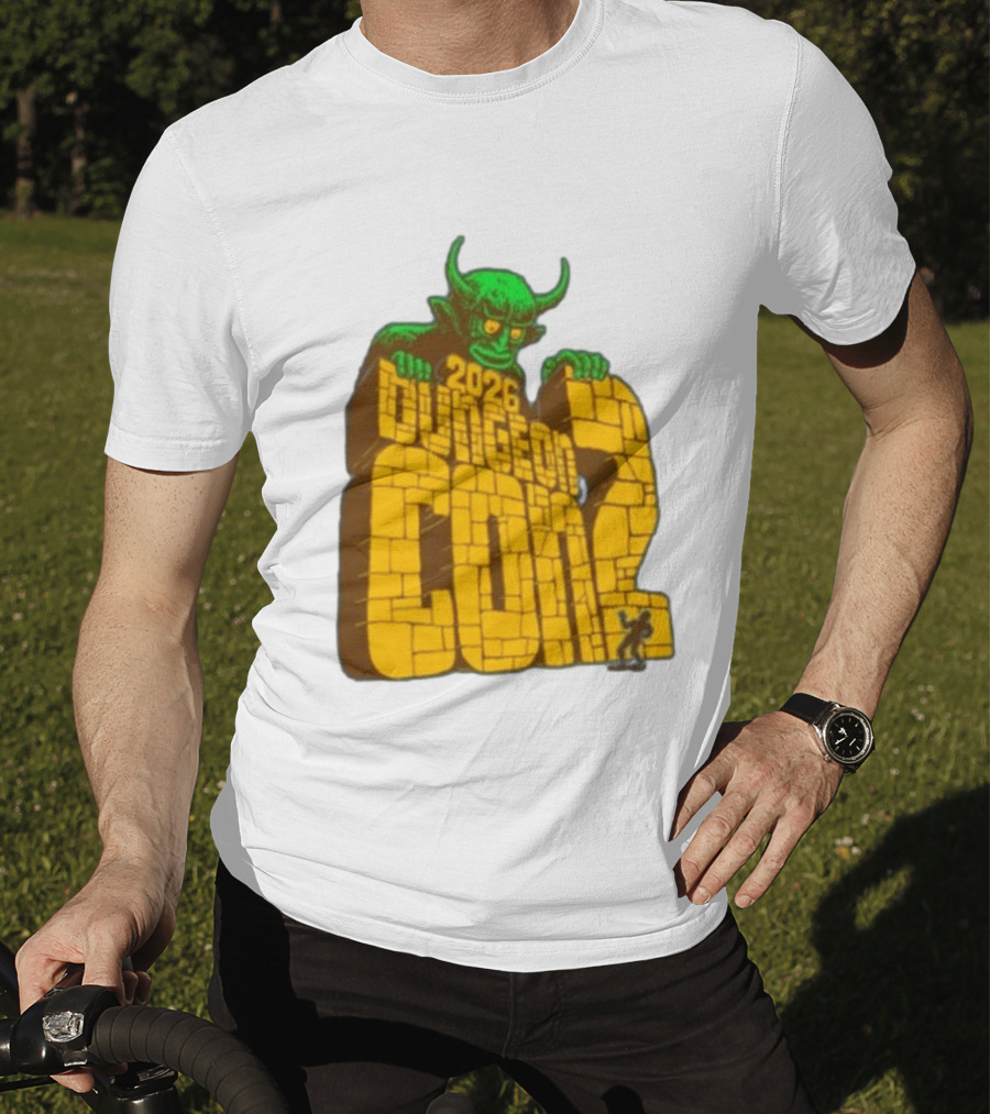 2026 Dungeon Con 2 Goodman Games Logo Green Monster T-Shirt