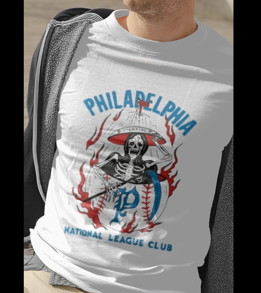 Philadelphia Heavyslime Skeleton P National League Club T-Shirt