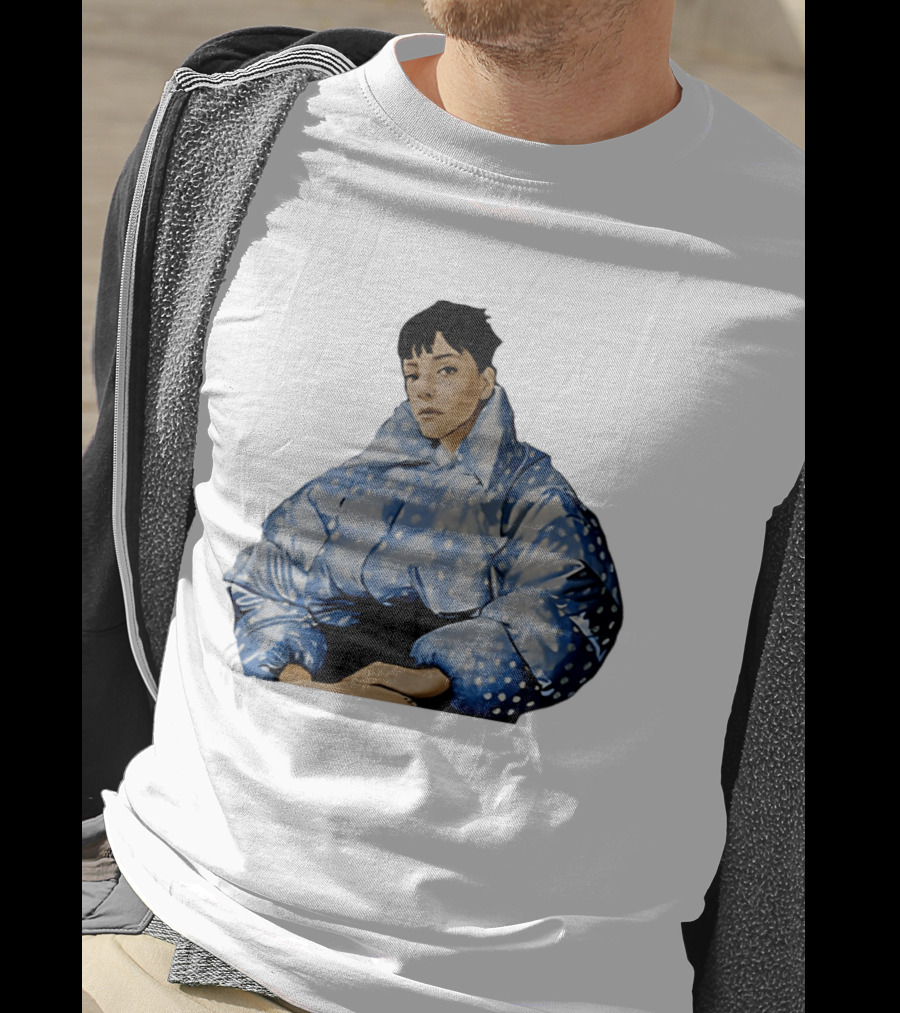 Lily Allen West End Girl Blue Polka Dot Puffer Jacket Style Fashion T-Shirt