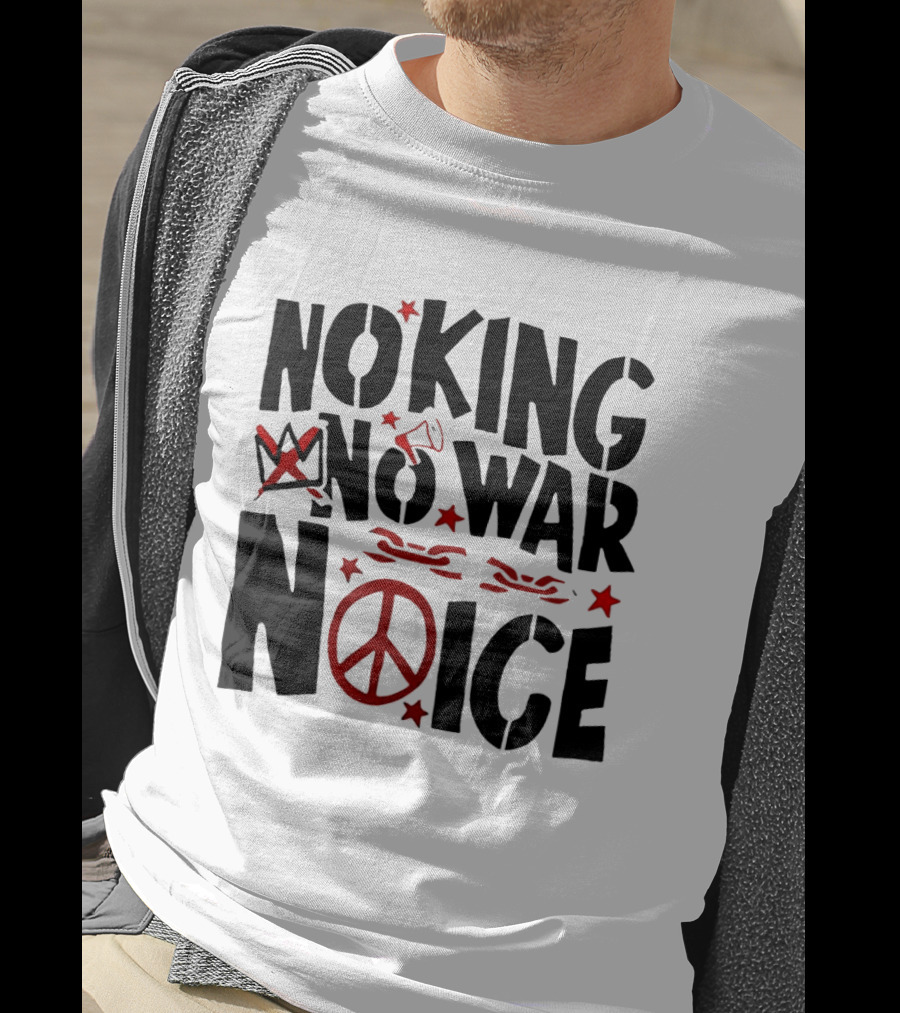 No King No War Peace Symbol Chain And Crown T-Shirt