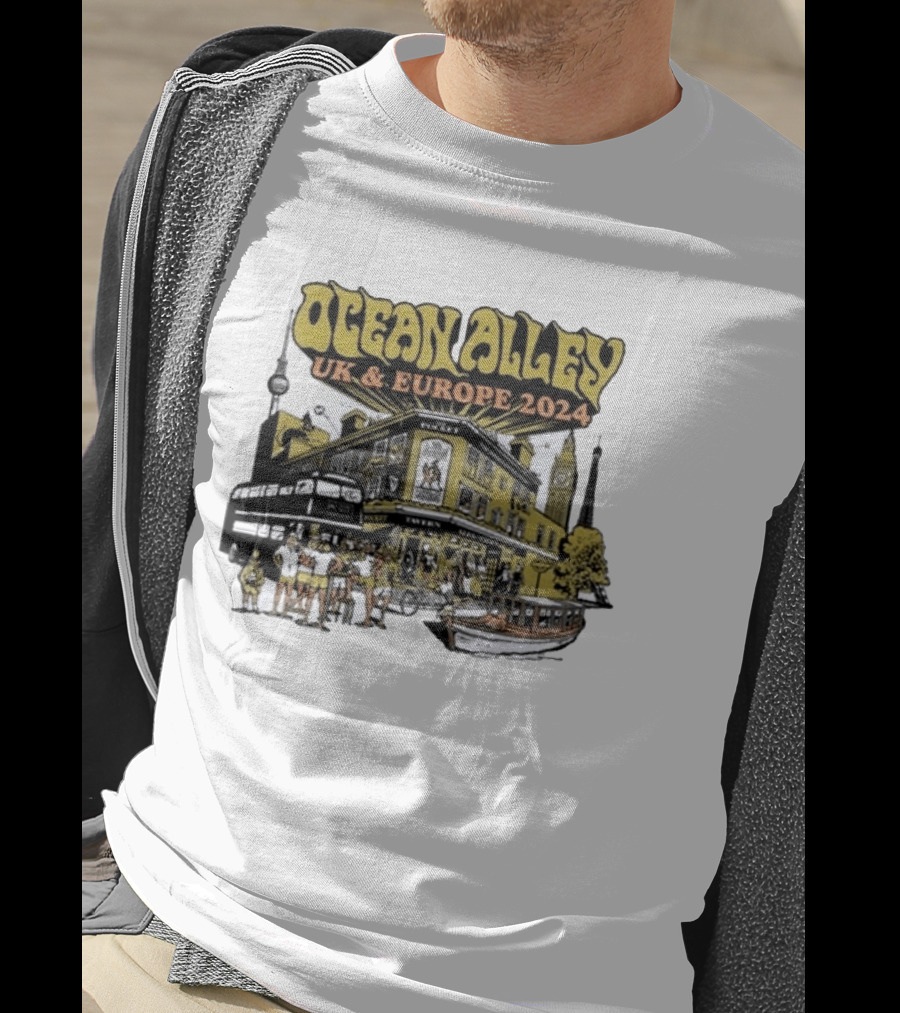 Ocean Alley UK And Europe 2024 Tour Pocket Tavern Scene With Landmarks T-Shirt