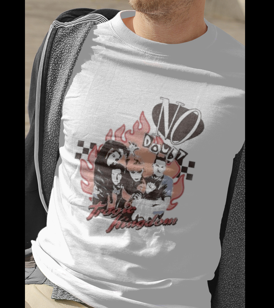 No Doubt Tragic Kingdom Band Flames And Checkerboard T-Shirt