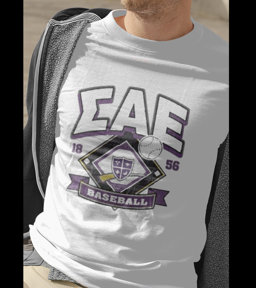 Sigma Alpha Epsilon SAE 1856 Baseball Crest T-Shirt