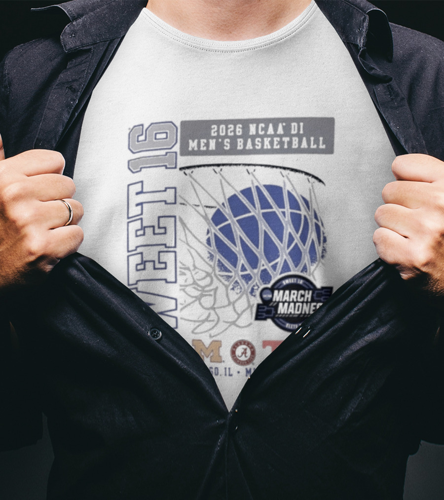 Sweet 16 2026 NCAA DI Men's Basketball Midwest Regional March Madness MOTA Chicago Illinois T-Shirt
