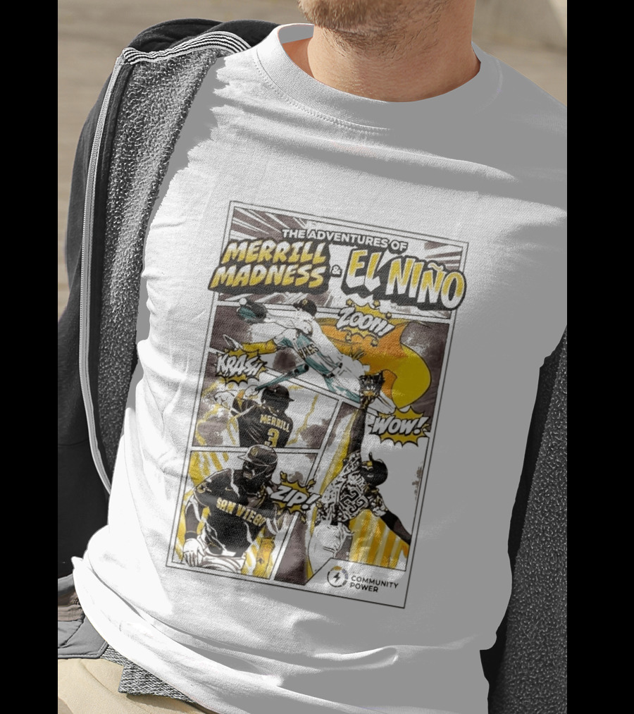 The Adventures Of Merrill Madness And El Niño San Diego Padres Comic Style 2026 T-Shirt