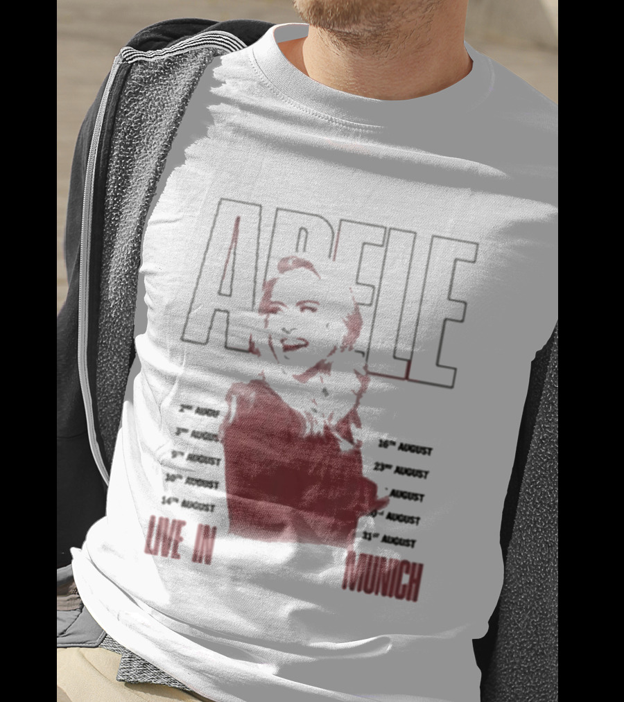 ADELE Live In Munich Pink Lips Concert Tour Dates T-Shirt