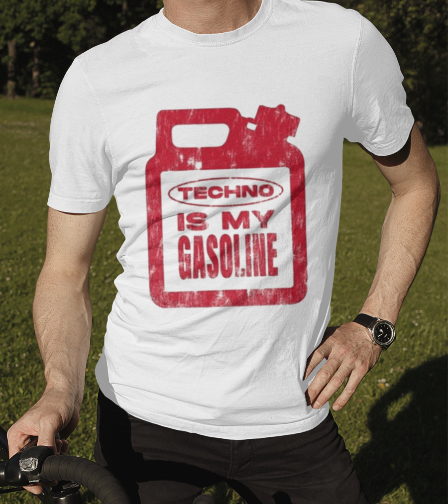 Techno Is My Gasoline Red Fuel Can T-Shirt