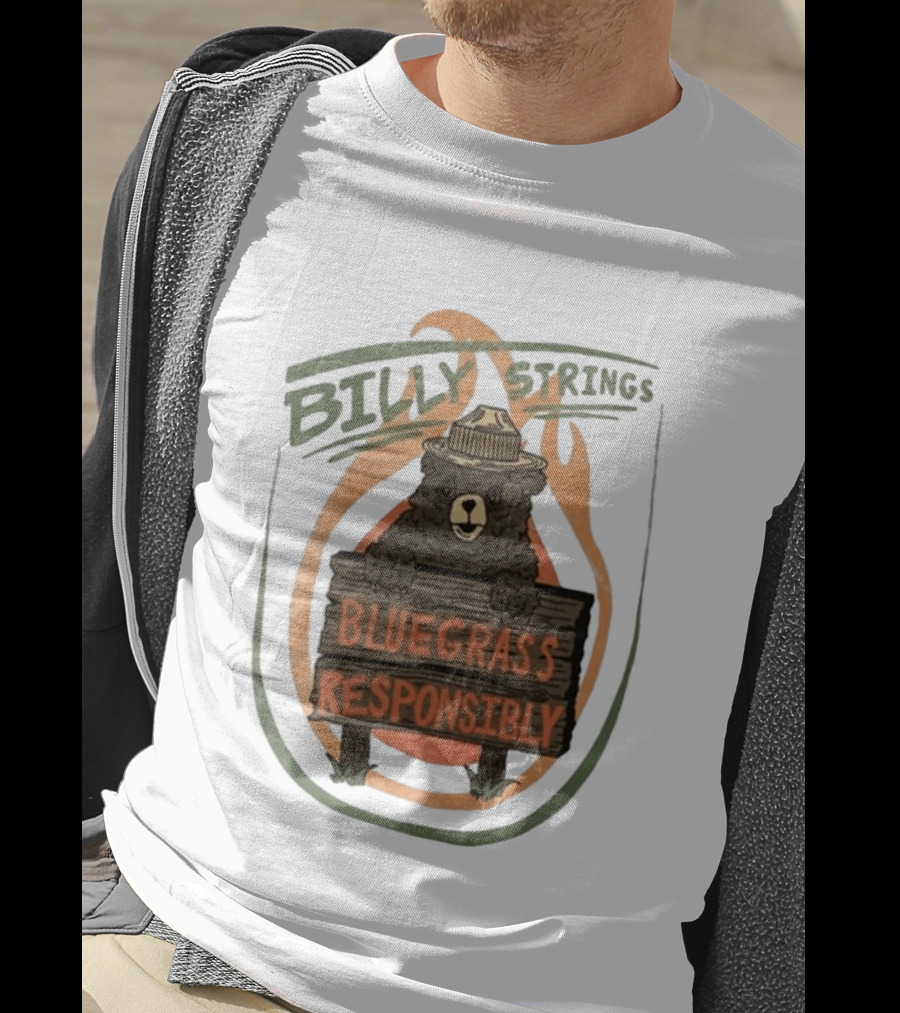 Billy Strings Spring Tour 2026 Bluegrass Responsibly Bear With Sign T-Shirt