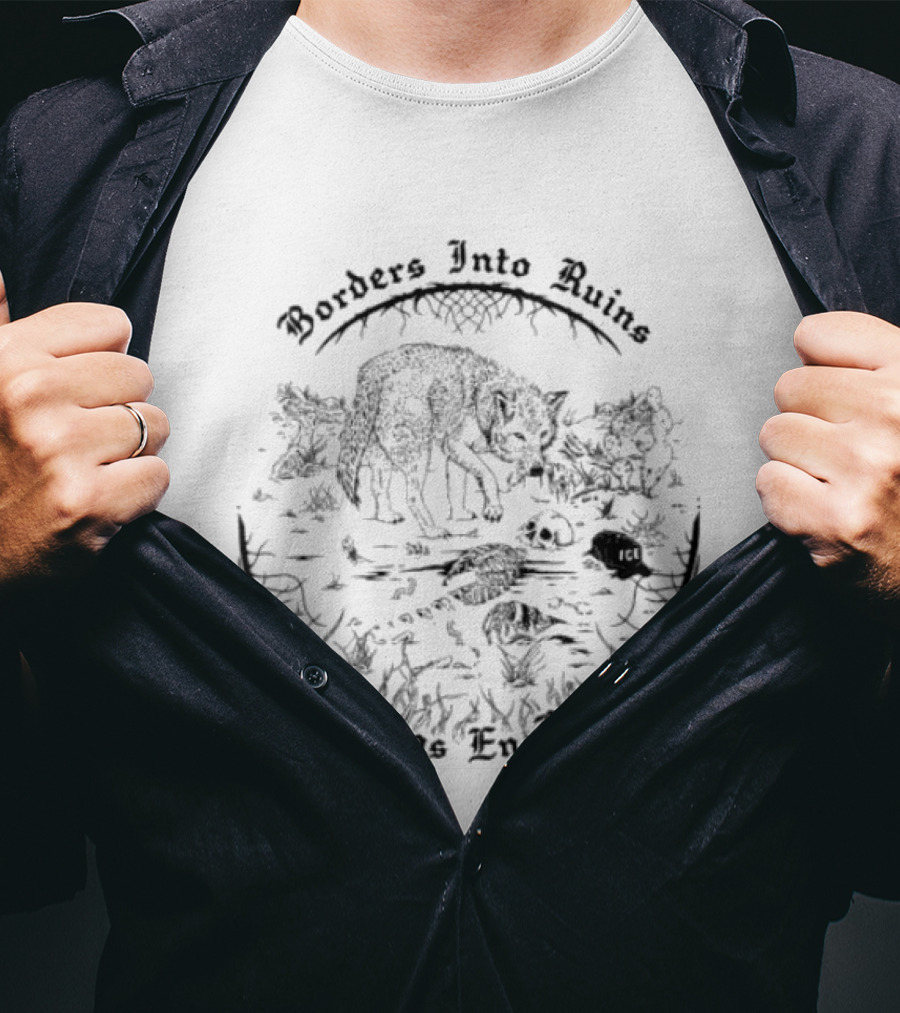 Coyote Borders Into Ruins Fronteras En Ruinas T-Shirt
