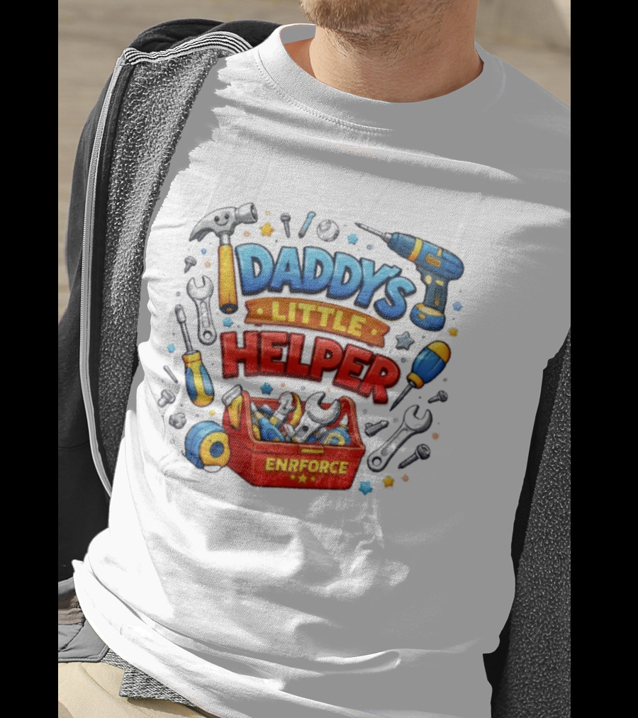 Daddy's Little Helper Enrforce Toolbox Tools And Stars T-Shirt