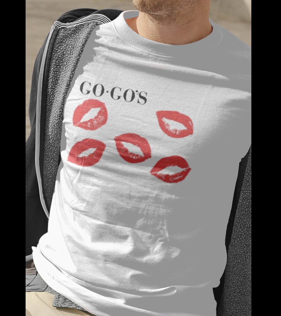 GO GO'S Red Lips White T-Shirt