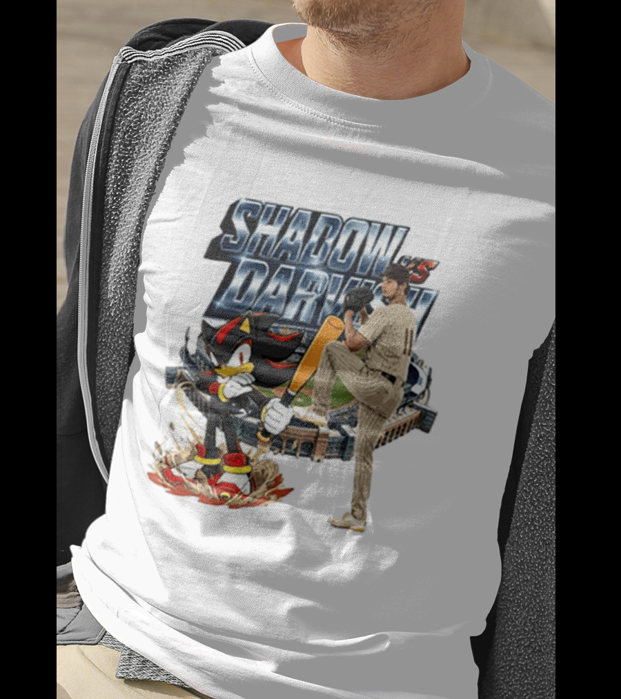 Shadow Vs Darvish Baseball Showdown With MLB Stadium And Hedgehog T-Shirt