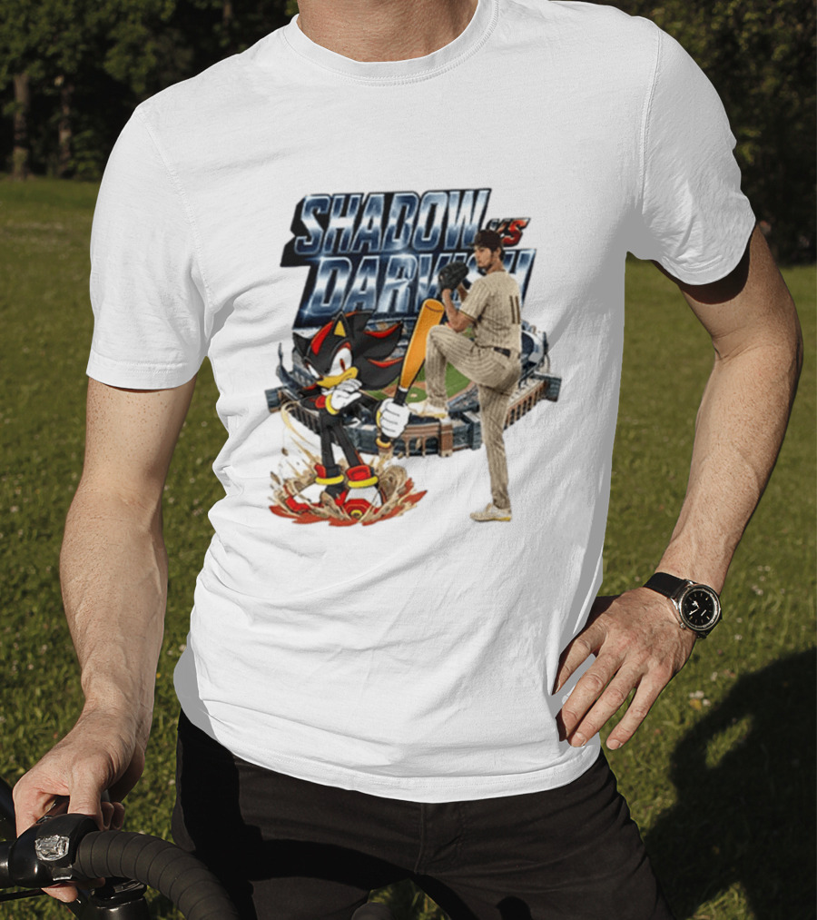 Shadow Vs Darvish Baseball Showdown With MLB Stadium And Hedgehog T-Shirt