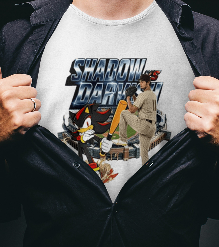 Shadow Vs Darvish Baseball Showdown With MLB Stadium And Hedgehog T-Shirt