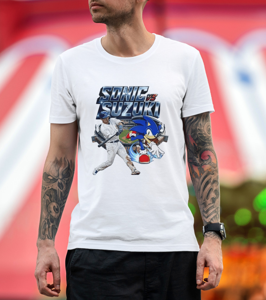 Sonic vs Suzuki MLB Players Stadium Seiya Suzuki Hedgehog T-Shirt