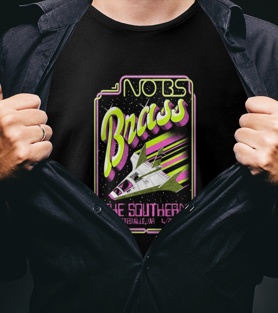 No BS Brass Band The Southern Charlottesville VA 4/24/2026 Retro Sci Fi Rocket T-Shirt
