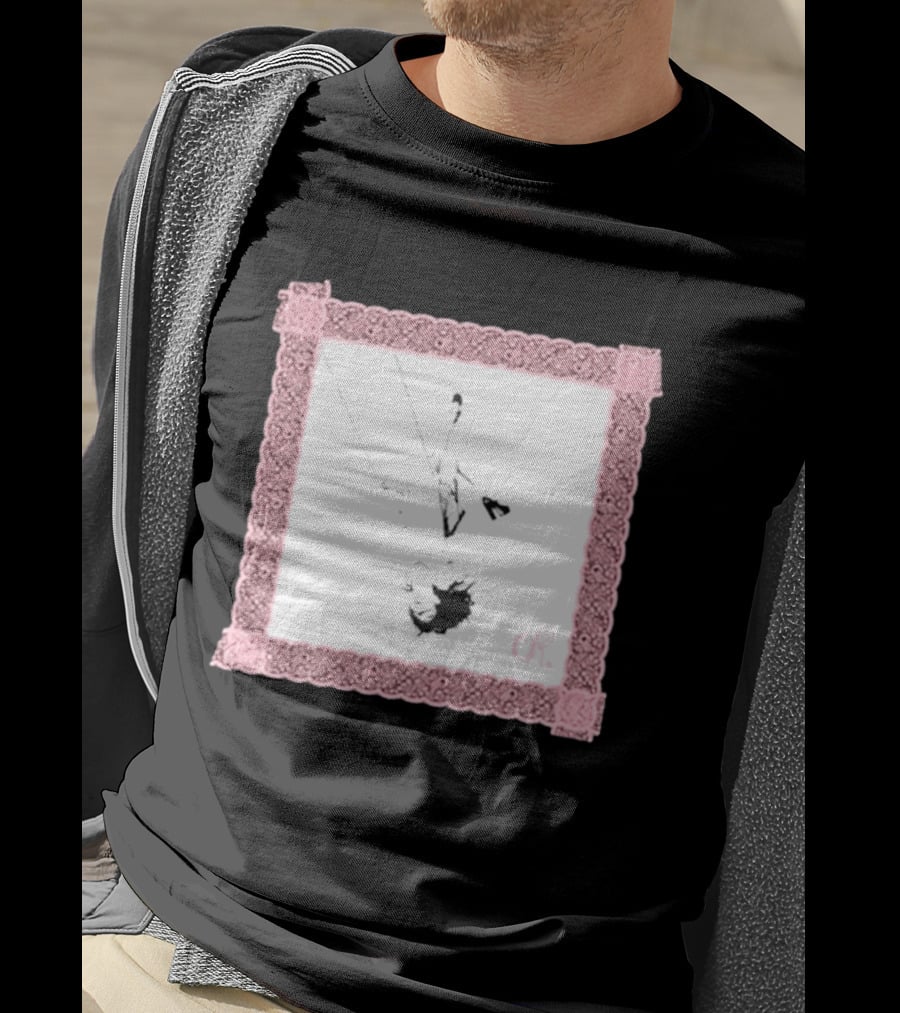 OR Pastel Pink Lace Border Swing T-Shirt