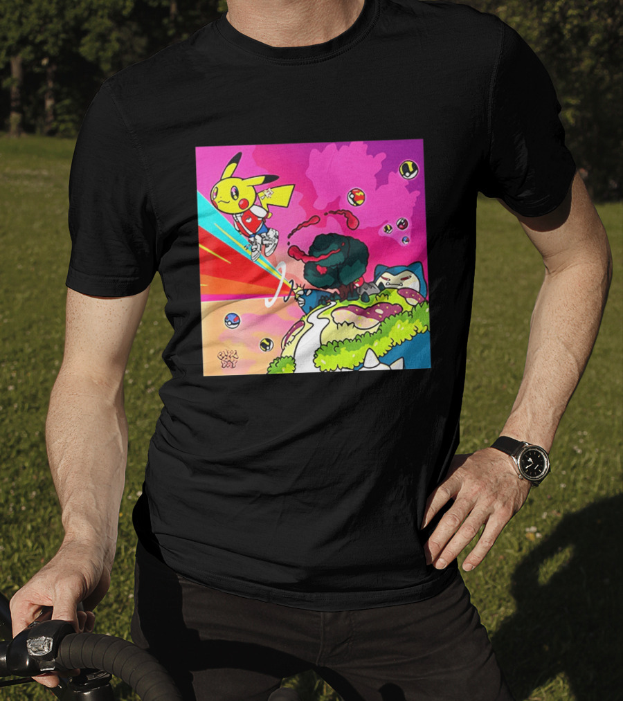 Pikachu Graduation Inspired By Album Cover Elements Pokemon Crossover Scene T-Shirt