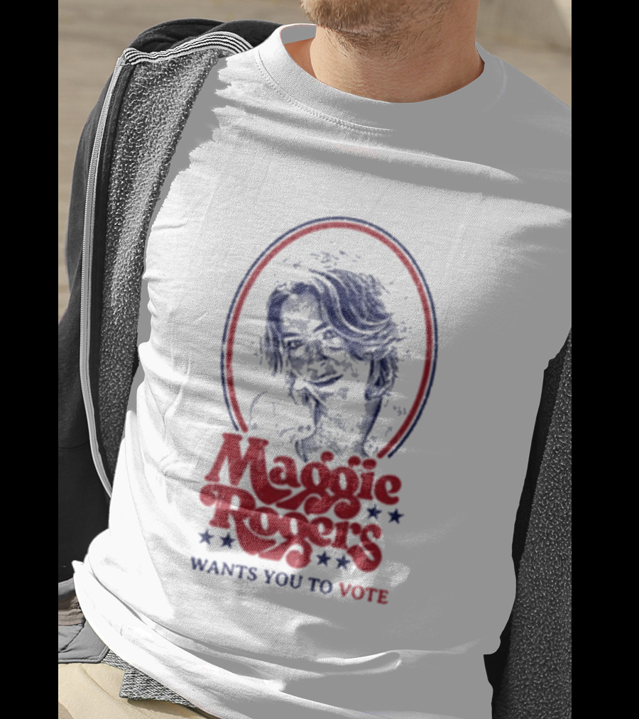 Maggie Rogers Wants You To Vote Portrait Stars T-Shirt
