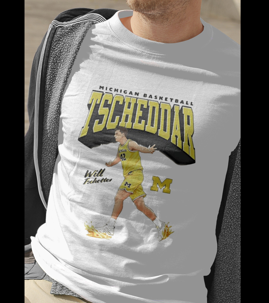 Michigan Basketball Tscheddar Will Tschetter Wolverines M T-Shirt