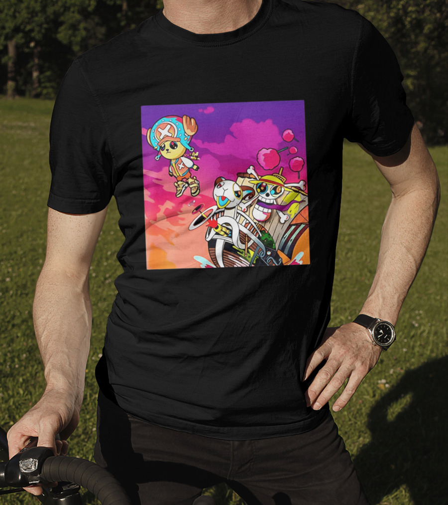 Tony Tony Chopper One Piece Anime Meets Kanye Graduation Style Fusion T-Shirt