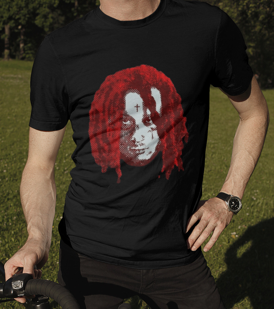 Trippie Redd Red Dreadlocks Face Tattoo T-Shirt
