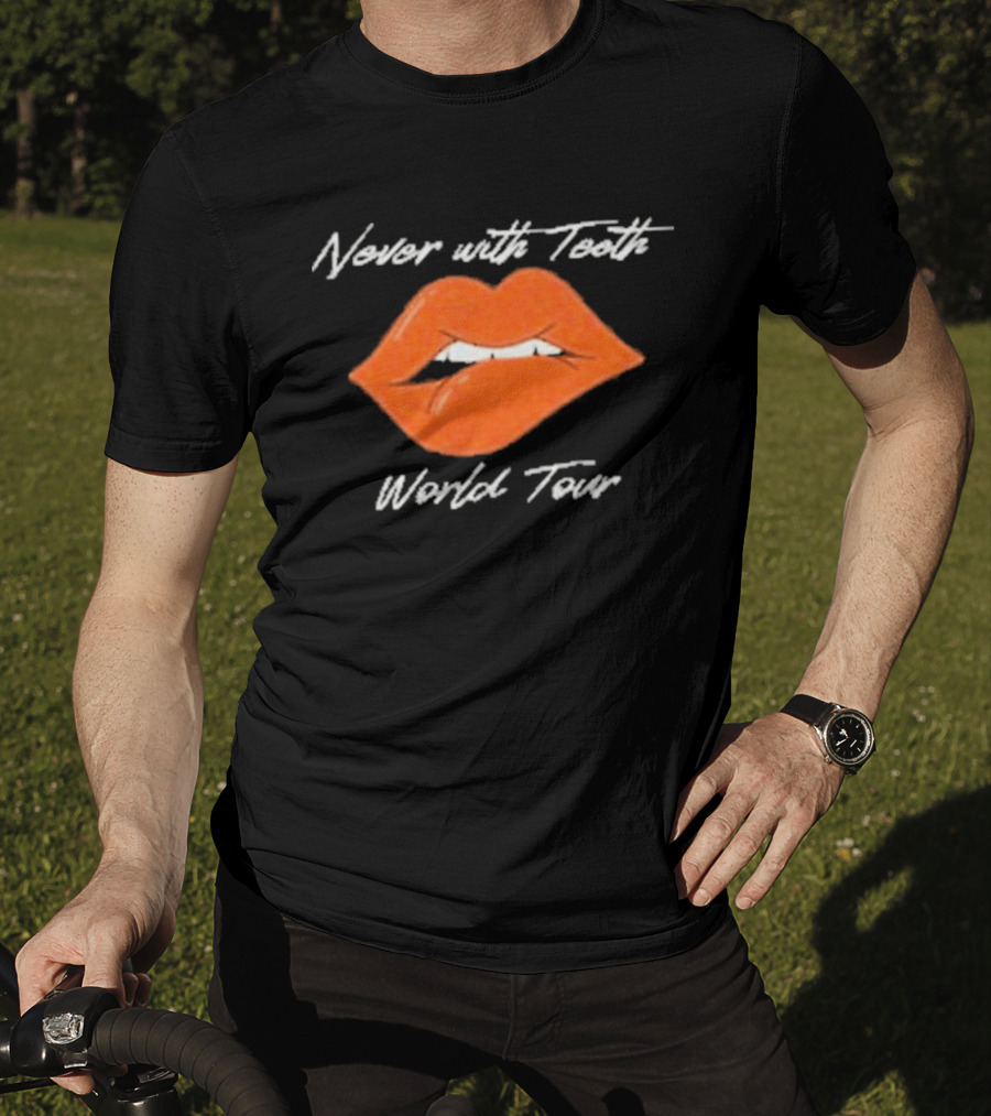 Never With Teeth World Tour Orange Lips T-Shirt
